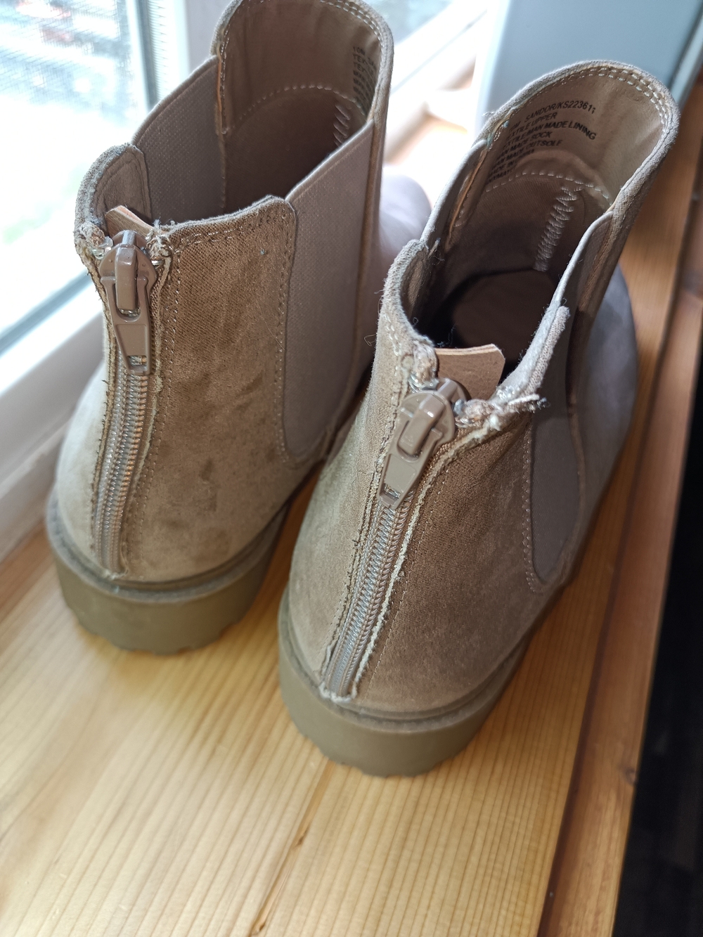 Kensie Taupe Suede Chelsea Ankle Boots - Picture 3 of 5